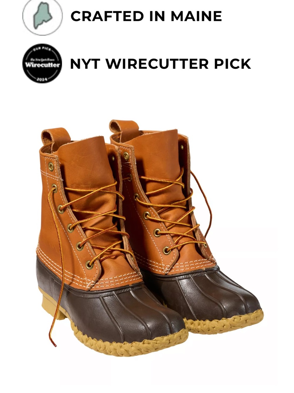 LL Bean Women’s Sz 11M Women's Bean Boots, 8" Brown Brand New. MSRP: $150.
